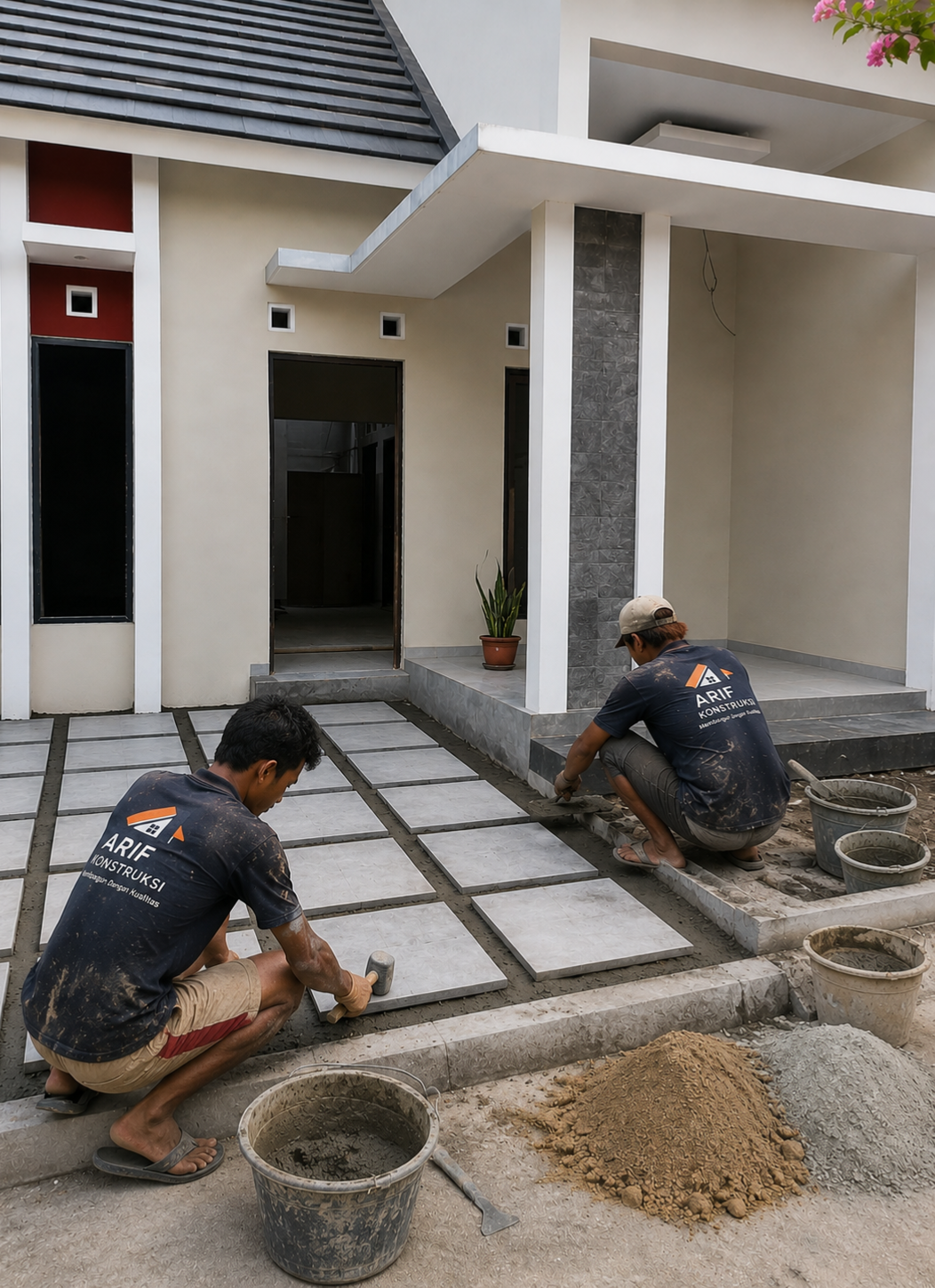 Progres Pemasangan Lantai Keramik & Granit Rumah di Tangerang