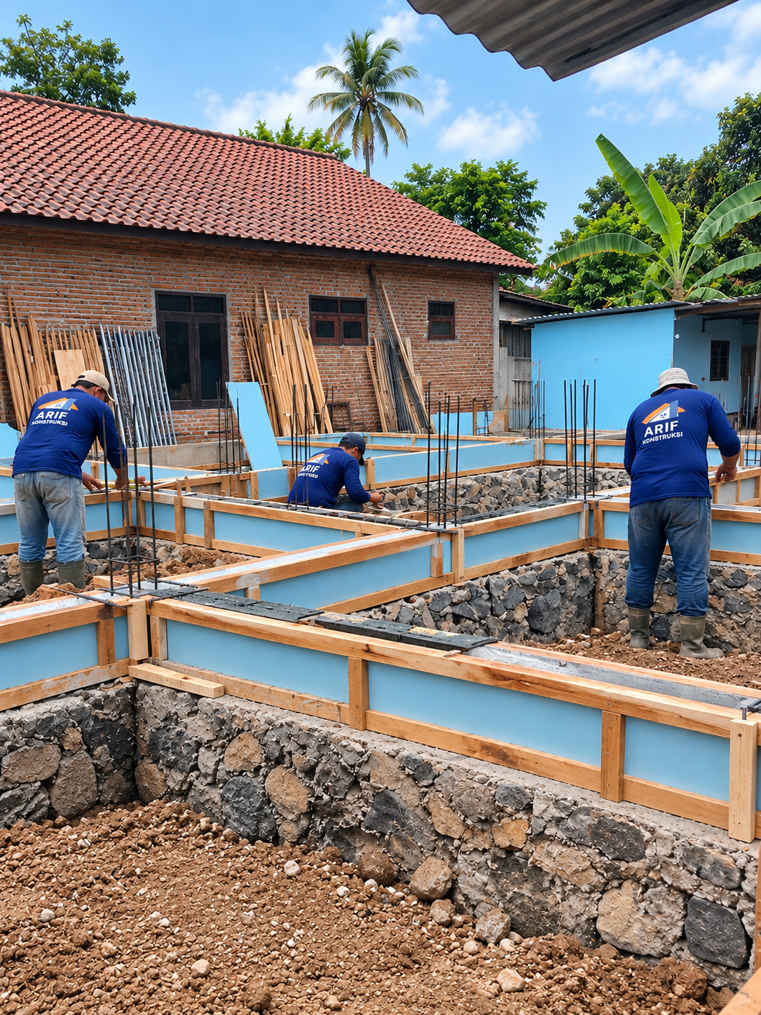 Struktur Pondasi Pembesian & Begisting Rumah di Jakarta