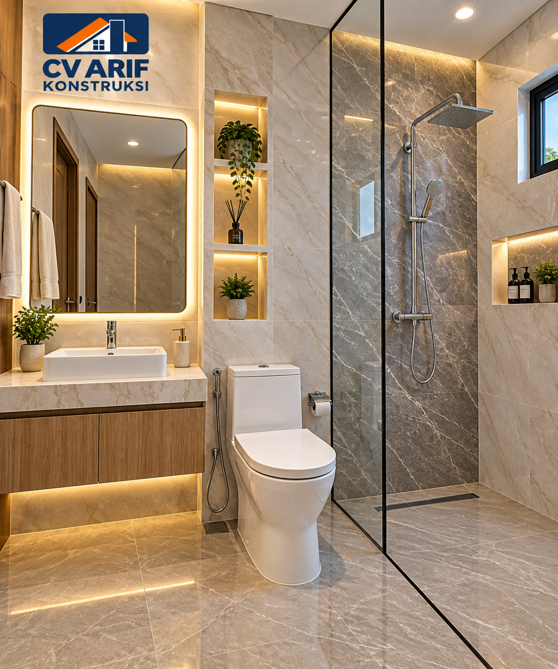Jasa Renovasi Kamar Mandi Jakarta dengan Marmer, Keramik, dan Waterproofing Modern